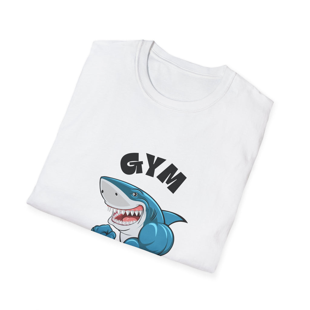 Gym Lover Shark T-Shirt, Fitness Apparel, Workout Shirt, Activewear, Gift for Gym Enthusiasts, Shark Design Tee