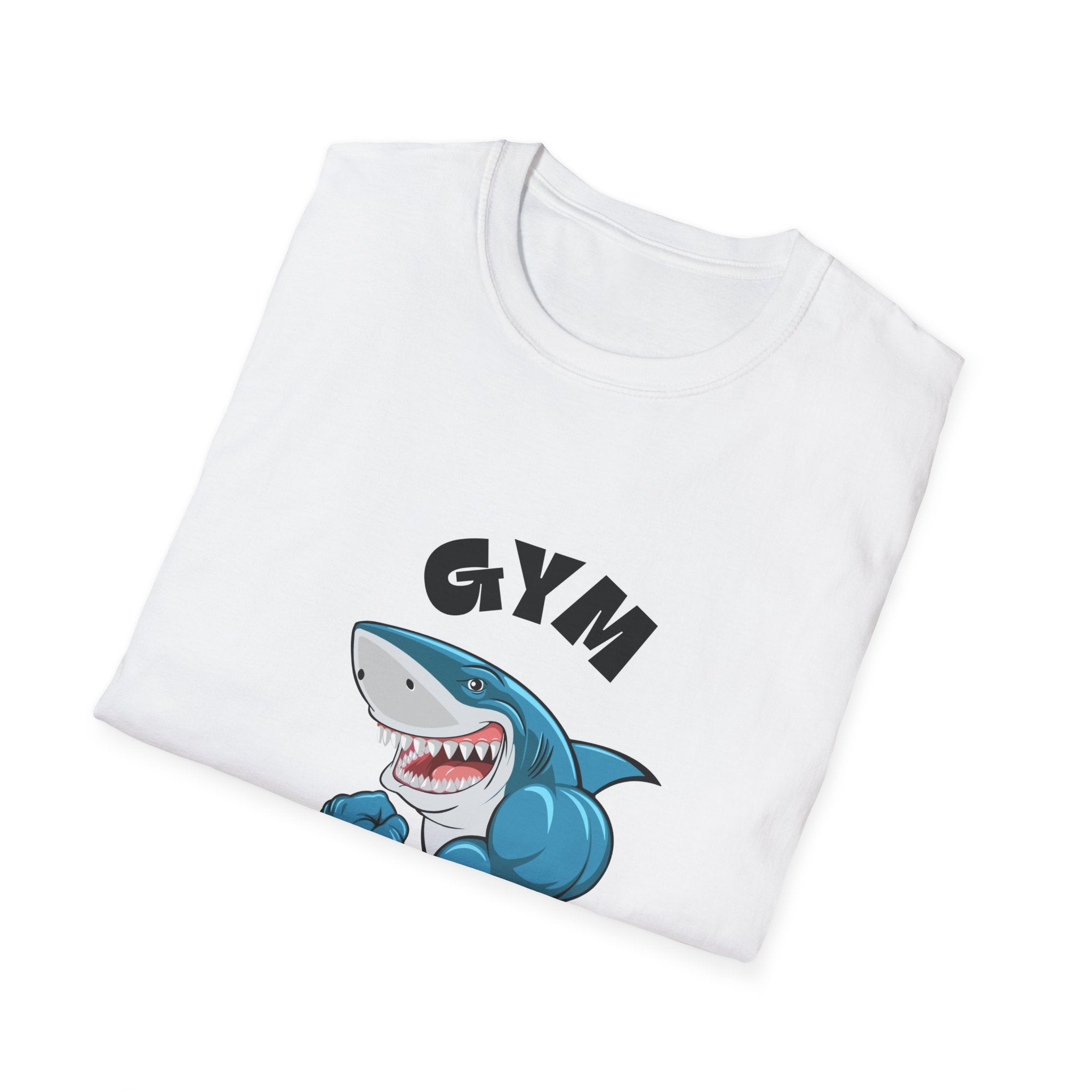 Gym Lover Shark T-Shirt, Fitness Apparel, Workout Shirt, Activewear, Gift for Gym Enthusiasts, Shark Design Tee