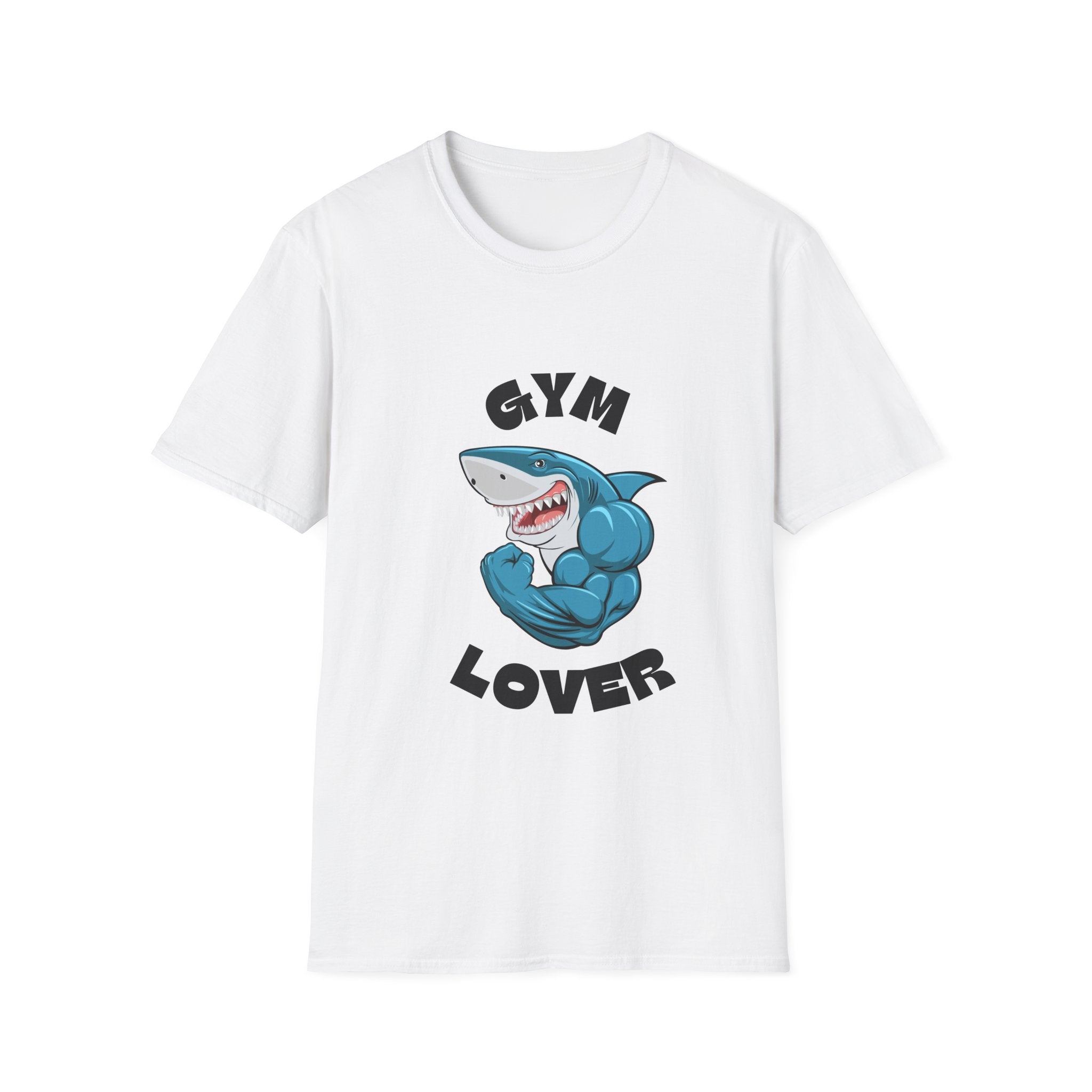 Gym Lover Shark T-Shirt, Fitness Apparel, Workout Shirt, Activewear, Gift for Gym Enthusiasts, Shark Design Tee